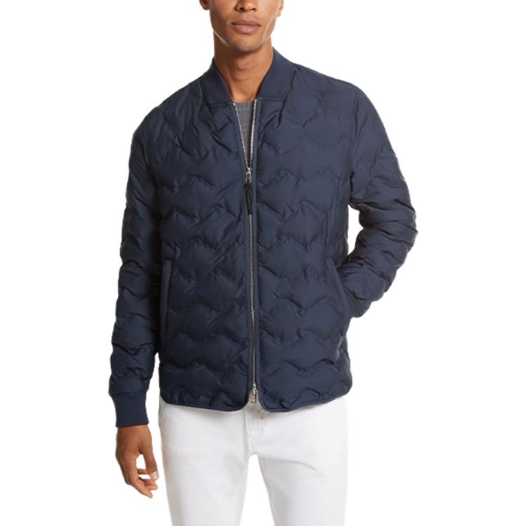 Lookbook 迈克高仕 FW23 纯色拉链休闲棉夹克 深蓝色 CF3200N9ZU-401