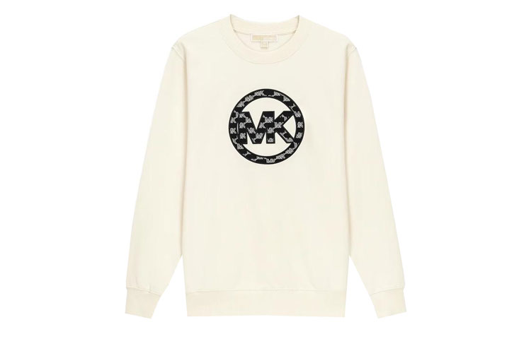 MICHAEL KORS FW23 Unisex White Solid Color Printed Crewneck Sweatshirt JF3512UA28-110