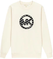 MICHAEL KORS FW23 Unisex White Solid Color Printed Crewneck Sweatshirt JF3512UA28-110 MICHAEL KORS FW23 Unisex White Solid Color Printed Crewneck Sweatshirt JF3512UA28-110