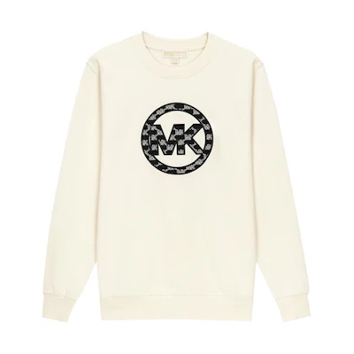 MICHAEL KORS FW23 White Logo Print Long Sleeve Sweatshirt Men’s CF351LM1X4-100