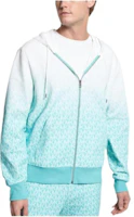 MICHAEL KORS Gradient Logo Zip-Up Hoodie Jacket Men’s Blue Green CS250WZ5TV594 MICHAEL KORS Gradient Logo Zip-Up Hoodie Jacket Men’s Blue Green CS250WZ5TV594