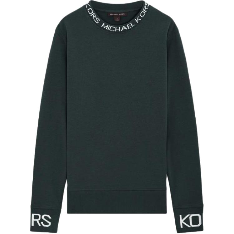 MICHAEL KORS Green Logo Print Crewneck Long-Sleeve Sweatshirt OU150595MF-704