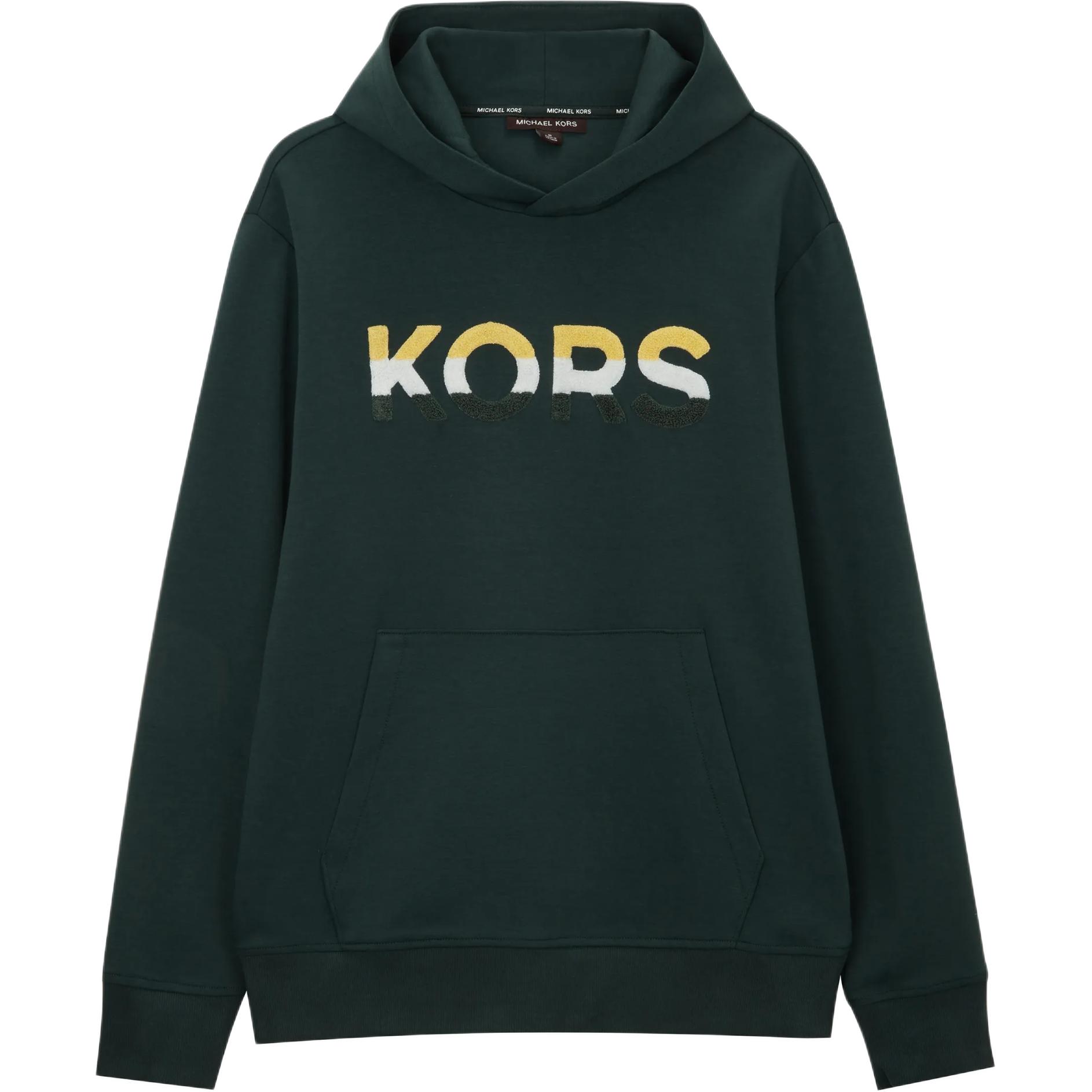 MICHAEL KORS Green Logo Print Hoodie OR150J15MF-704