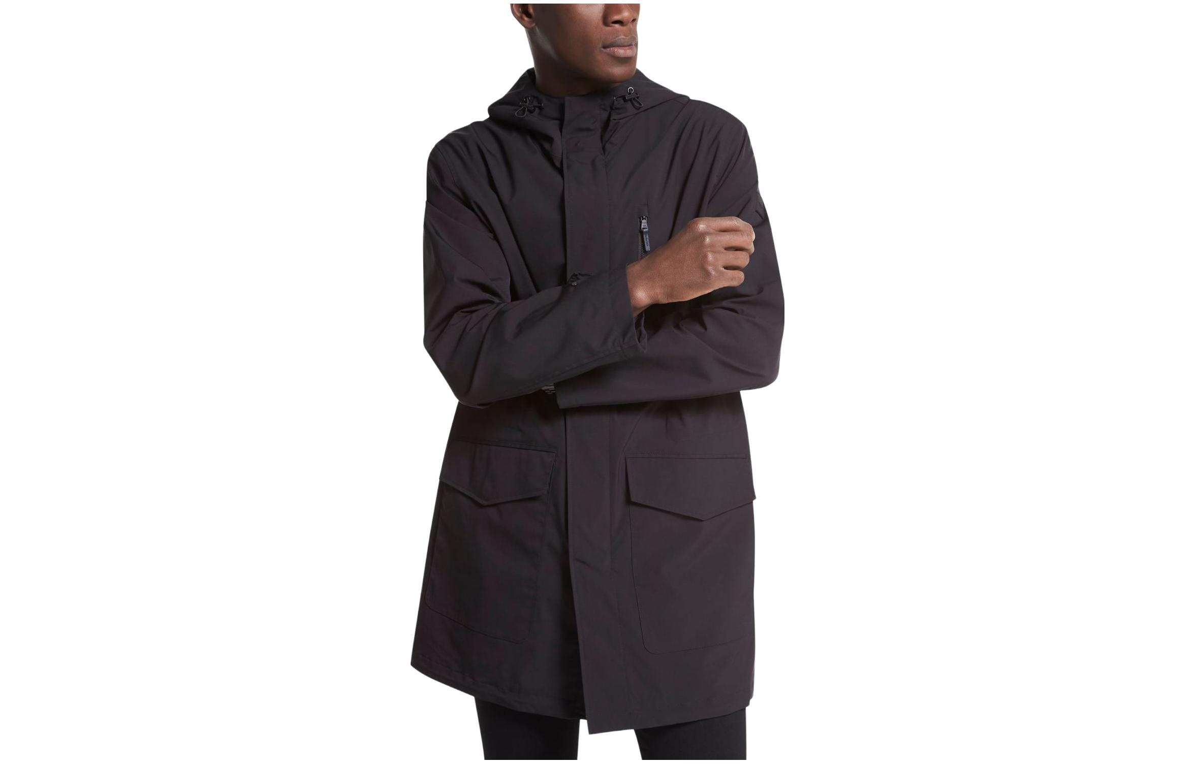 MICHAEL KORS Kells Water-Resistant Jacket Black Full-Zip Stand Collar MC21654-0001