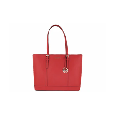 Michael Kors Jet Set Top Zip Tote Bag Large Flame Red