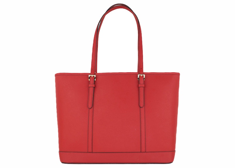 Lookbook 迈克·科尔斯 Jet Set 大号拉链托特包 红色