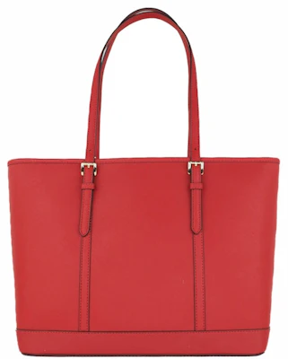 迈克·科尔斯 Jet Set 大号拉链托特包 红色 Lookbook 迈克·科尔斯 Jet Set 大号拉链托特包 红色