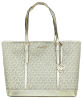 Michael Kors Jet Set Top Zip Tote Bag Large Pale Gold Michael Kors Jet Set Top Zip Tote Bag Large Pale Gold