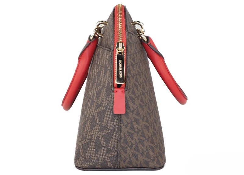 Order 迈克·科尔斯Jet Set中号棕色标志性火焰手提包