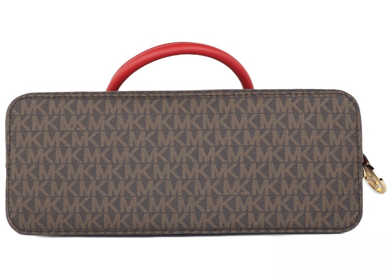 Lookbook 迈克·科尔斯Jet Set中号棕色标志性火焰手提包