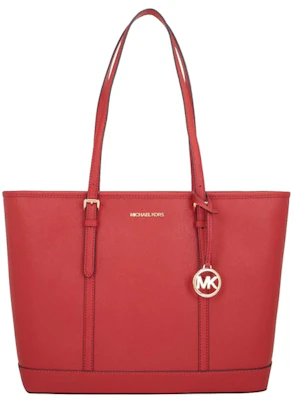 迈克高仕Jet Set中号翻盖拉链手提包火红色 Buy 迈克高仕Jet Set中号翻盖拉链手提包火红色