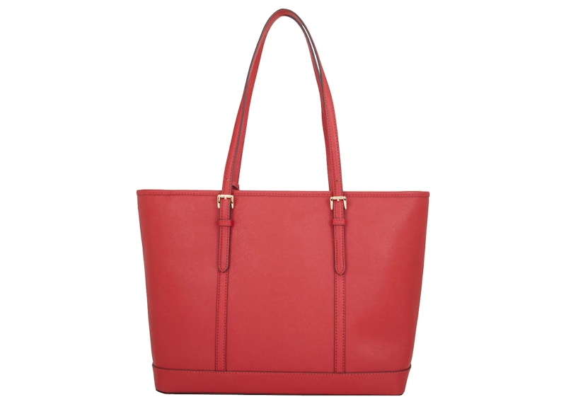 Order 迈克高仕Jet Set中号翻盖拉链手提包火红色