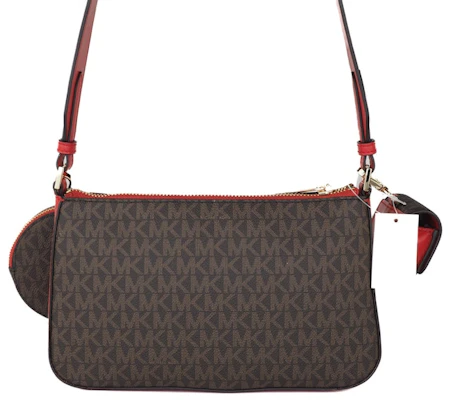 迈克高仕Jet Set小号棕色拼火焰色托特包 Lookbook 迈克高仕Jet Set小号棕色拼火焰色托特包