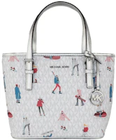 Michael Kors Jet Set Top Zip Tote Bag XS Bright White/Multi Michael Kors Jet Set Top Zip Tote Bag XS Bright White/Multi