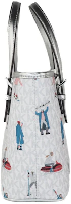 Michael Kors Jet Set Bolso Tote XS Blanco Brillante/Multicolor Order Michael Kors Jet Set Bolso Tote XS Blanco Brillante/Multicolor