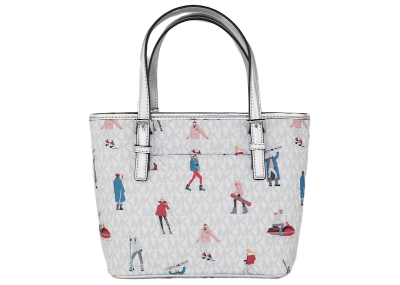Lookbook Michael Kors Jet Set Bolso Tote XS Blanco Brillante/Multicolor
