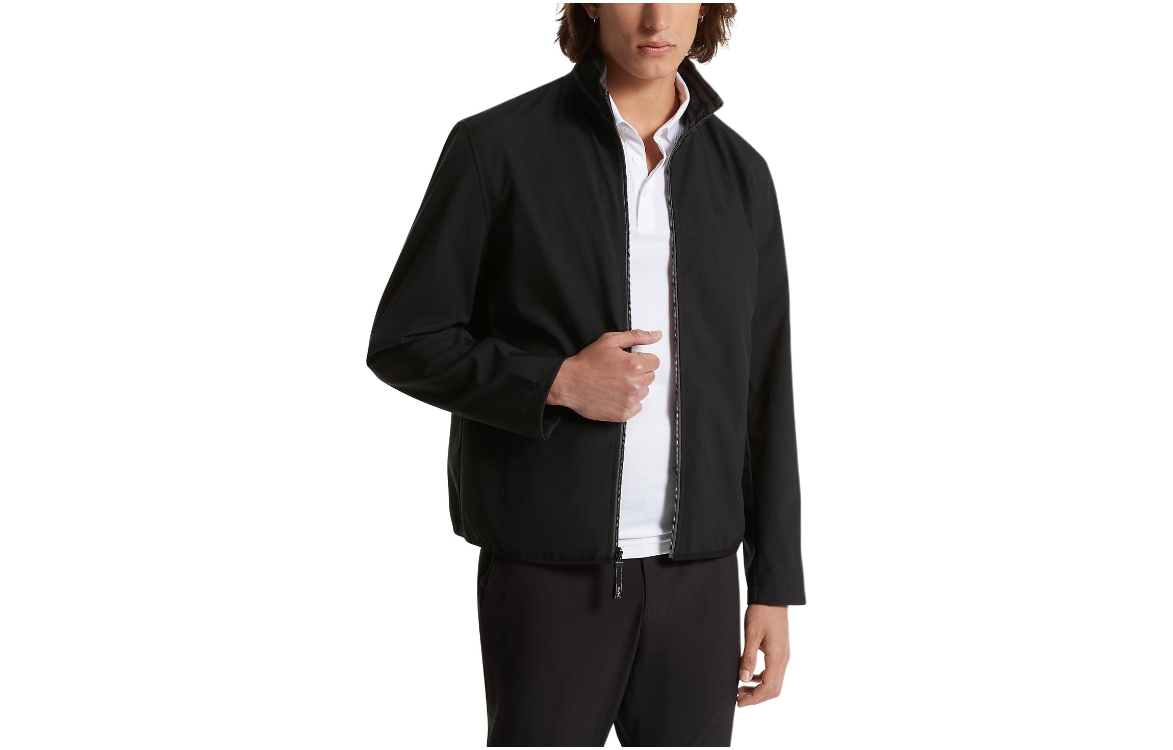 MICHAEL KORS Kells Water-Resistant Jacket Blue Zip-Up High Collar Outerwear MC21654-2519