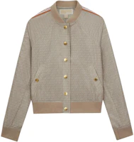 MICHAEL KORS Logo Pattern Long Sleeve Jacket - Light Camel JU2206L6EZ-223 MICHAEL KORS Logo Pattern Long Sleeve Jacket - Light Camel JU2206L6EZ-223