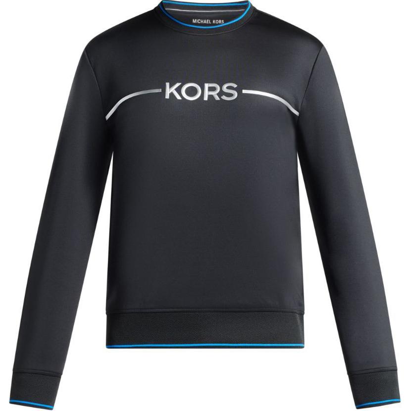 MICHAEL KORS Logo Print Crewneck Black Sweatshirt - Casual Long Sleeve CS451V34GE-001