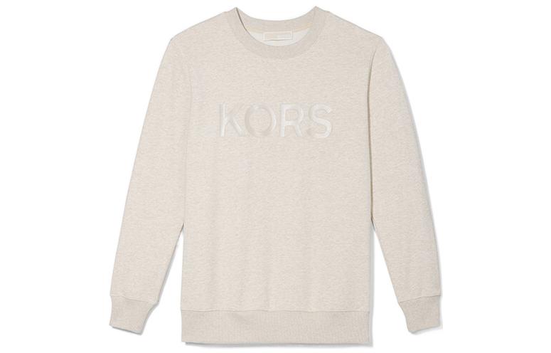 MICHAEL KORS Logo Print Crewneck Sweatshirt Beige Unisex MS1501I23G-273