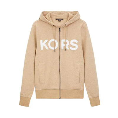 MICHAEL KORS Logo Print Zip-Up Jacket Black CU150865MF001