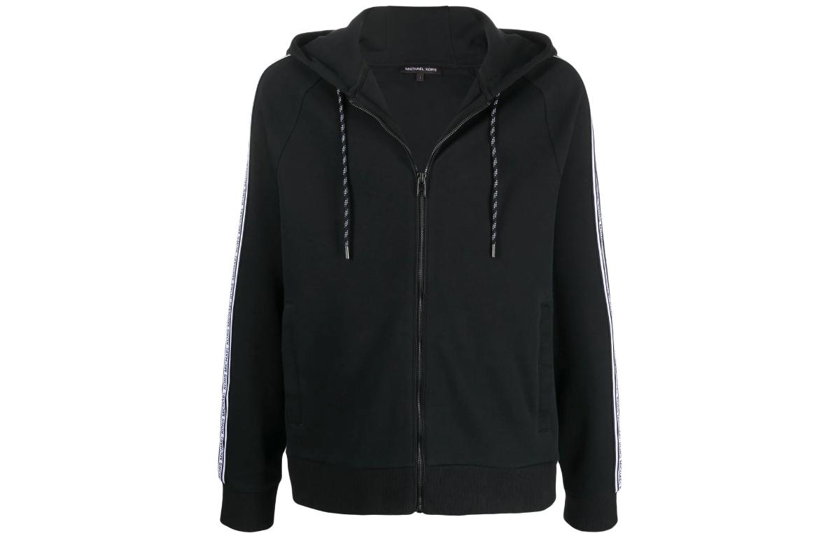 MICHAEL KORS Logo Printed Hooded Jacket Navy Blue CU2202I2MY594