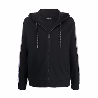 MICHAEL KORS Logo Printed Hooded Jacket Navy Blue CU2202I2MY594