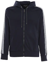 MICHAEL KORS Logo Print Zip Hoodie Blue Mens CU150865MF401 MICHAEL KORS Logo Print Zip Hoodie Blue Mens CU150865MF401