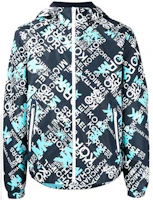 MICHAEL KORS Logo Printed Hooded Jacket Navy Blue CU2202I2MY594 MICHAEL KORS Logo Printed Hooded Jacket Navy Blue CU2202I2MY594