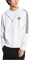 MICHAEL KORS Logo Tape Cotton Blend Zip-Up Hoodie White Jacket CS250QD5MF-0100 MICHAEL KORS Logo Tape Cotton Blend Zip-Up Hoodie White Jacket CS250QD5MF-0100