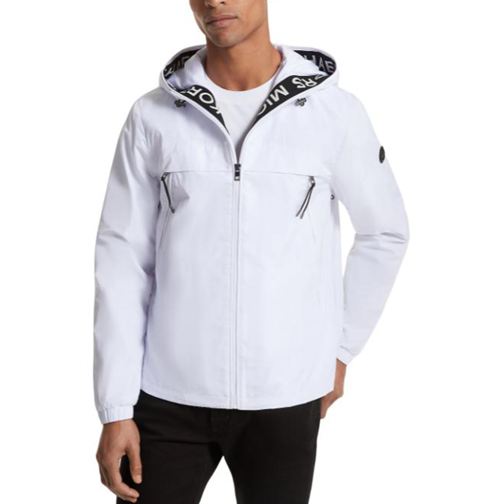 MICHAEL KORS Men’s Blue Loose-Fit Hoodie with Letter Print CS250QI95D514