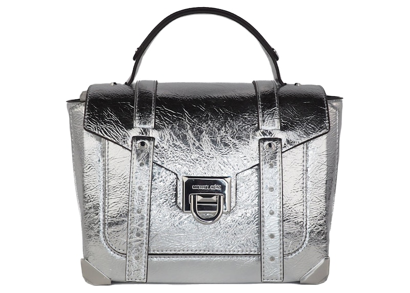 Michael Kors Manhattan Top Handle Bag Medium Silver