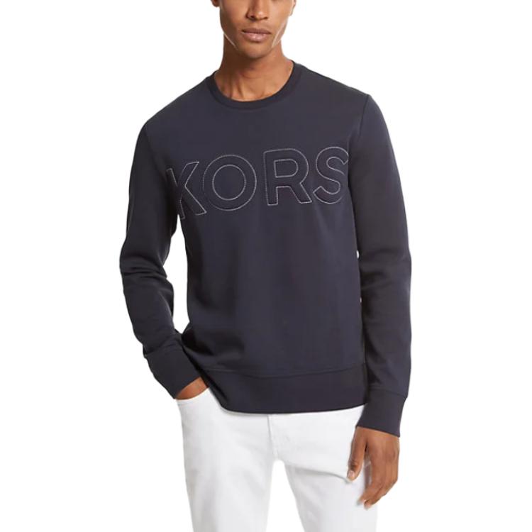 MICHAEL KORS Midnight Blue Striped Zip-Up Hooded Jacket CU150865MF-0436