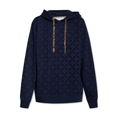 MICHAEL KORS MMK FW23 Metallic Logo Print Hoodie White Menswear MS3510K4MY