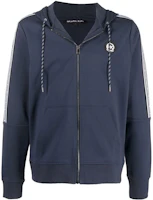 MICHAEL KORS Navy Hoodie with Stripe Trim and Zip Drawstring CS250QD5MF401 MICHAEL KORS Navy Hoodie with Stripe Trim and Zip Drawstring CS250QD5MF401