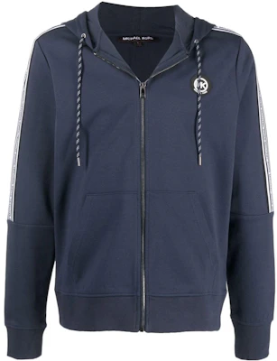 MICHAEL KORS Navy Hoodie with Stripe Trim and Zip Drawstring CS250QD5MF401 Buy MICHAEL KORS Navy Hoodie with Stripe Trim and Zip Drawstring CS250QD5MF401