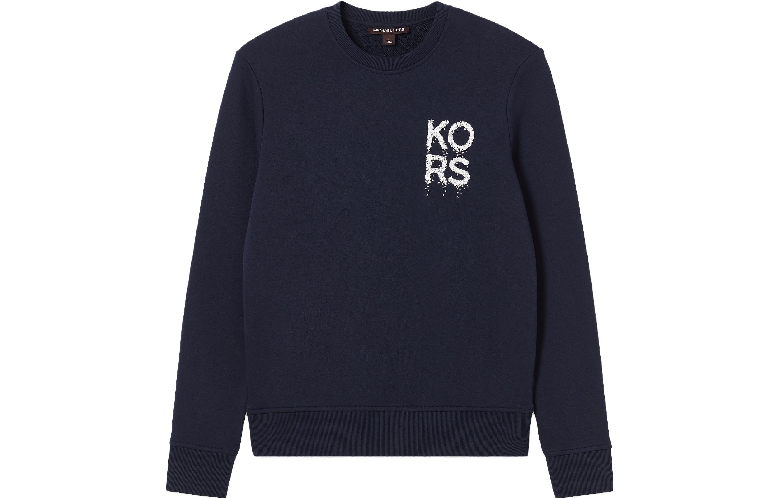 MICHAEL KORS Navy Pullover Sweatshirt with Logo Design OF3514Y4NF-401