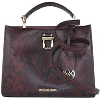 Michael Kors Penelope Top Handle Bag Medium Python Print Merlot Michael Kors Penelope Top Handle Bag Medium Python Print Merlot