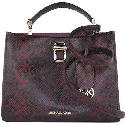 Michael Kors Penelope Beg Tangkai Atas Medium Cetakan Ular Merlot Buy Michael Kors Penelope Beg Tangkai Atas Medium Cetakan Ular Merlot