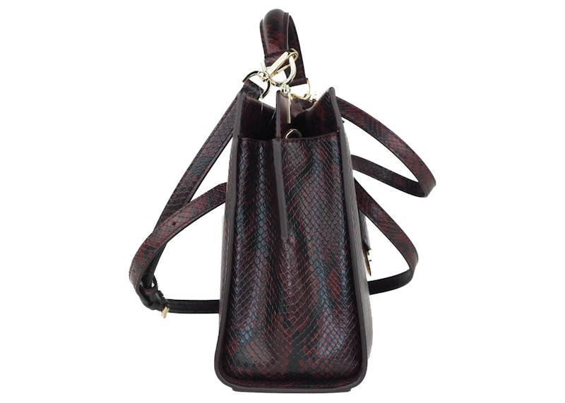 Order Michael Kors Penelope Beg Tangkai Atas Medium Cetakan Ular Merlot