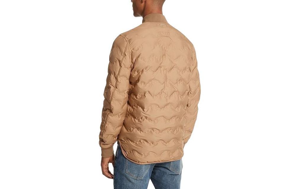 Lookbook Michael Kors Jaket Zip Lelaki Quilted Warna Coklat Perang Solid. CF3200N9ZU-1211