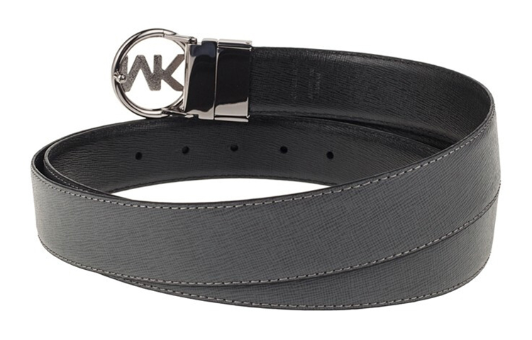 Shop Michael Kors Reversible Leather Belt Black/Grey 3.4cm 36H9SBLY1L-GRYHOUND BLK