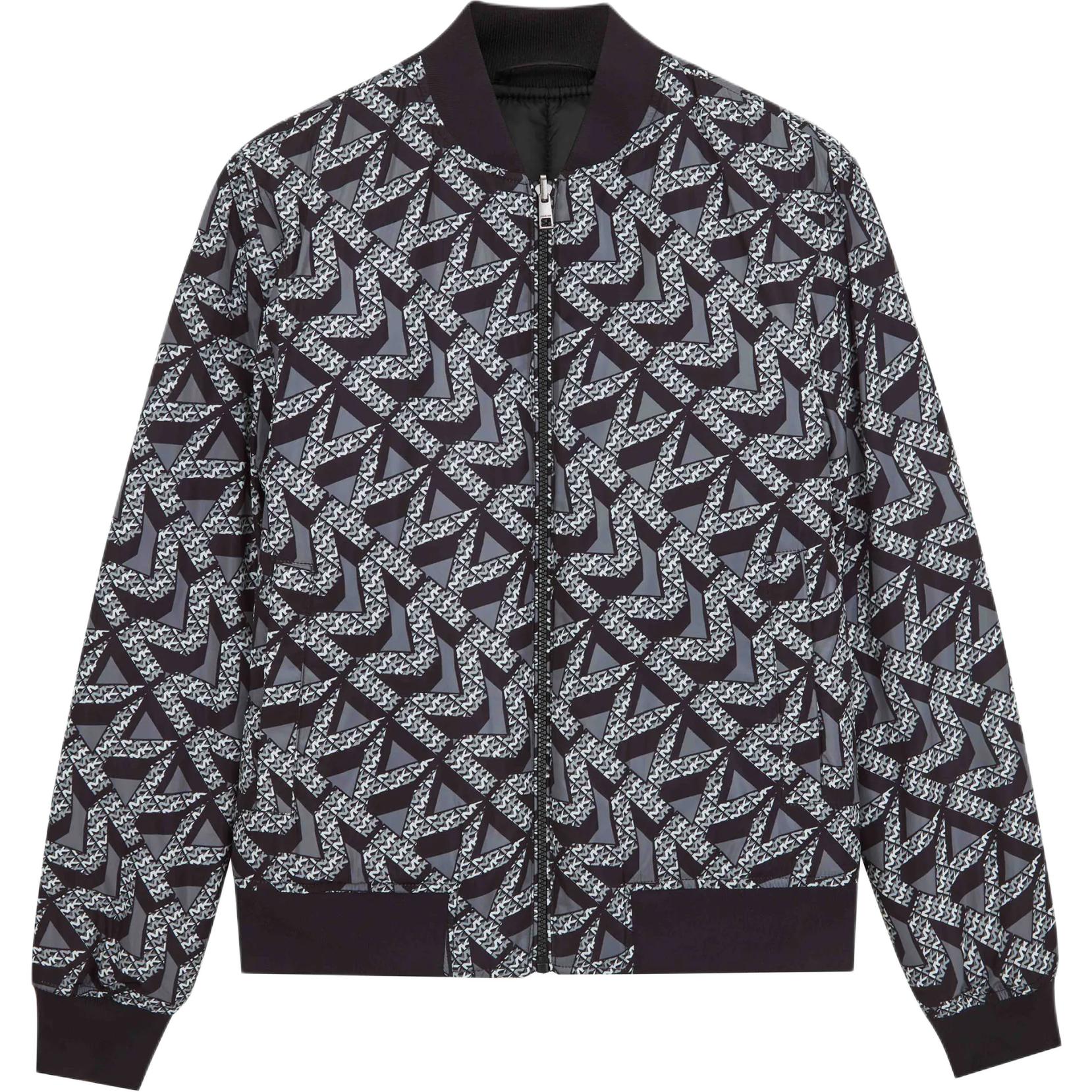 MICHAEL KORS Reversible Solid Color Stand Collar Jacket - Black/Red CF2204R2TR-642