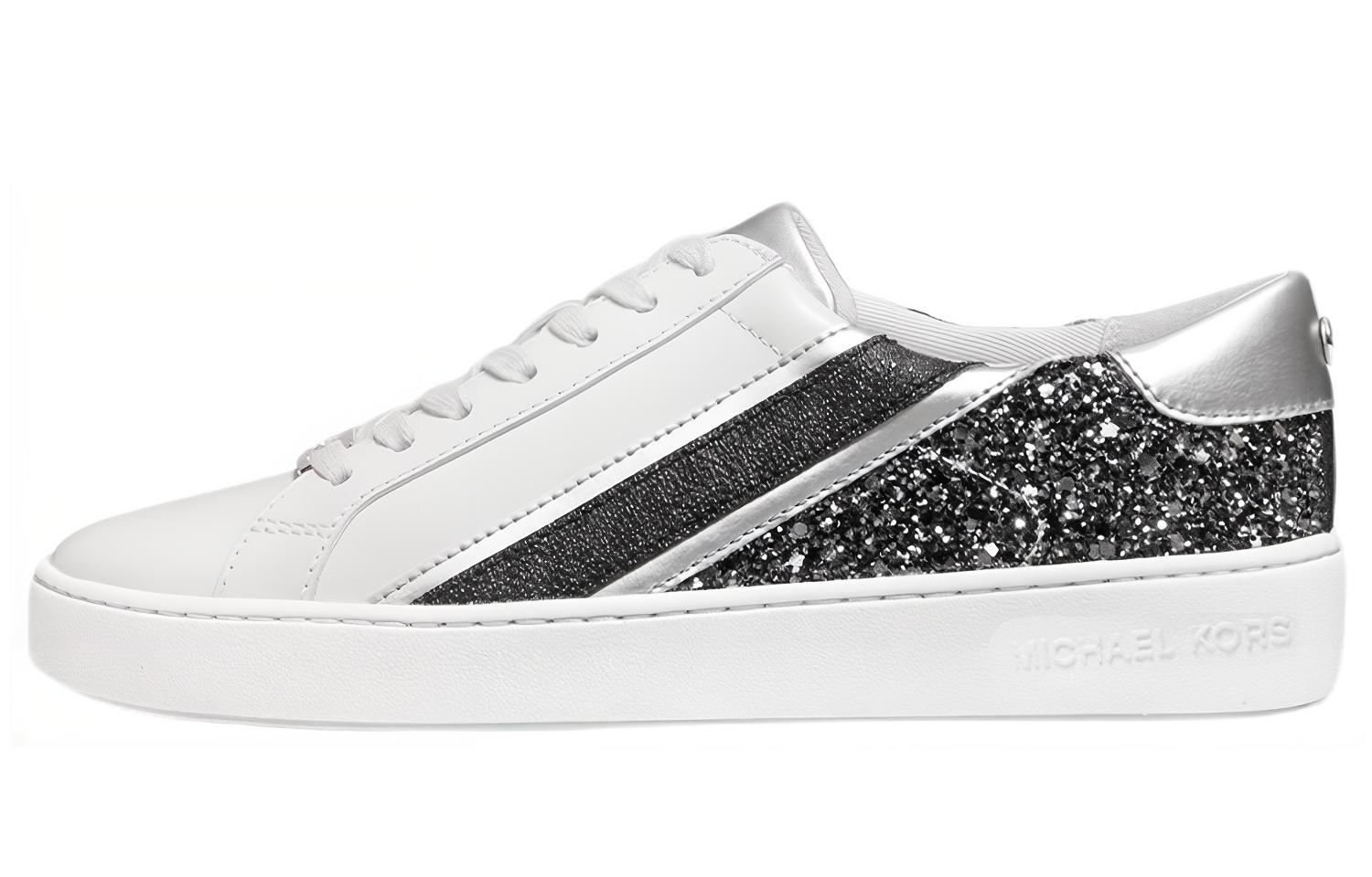 MICHAEL KORS Slade 'Striped Logo Glitter - White Black'