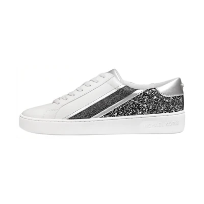 MICHAEL KORS Slade 'Striped Logo Glitter - White Black'