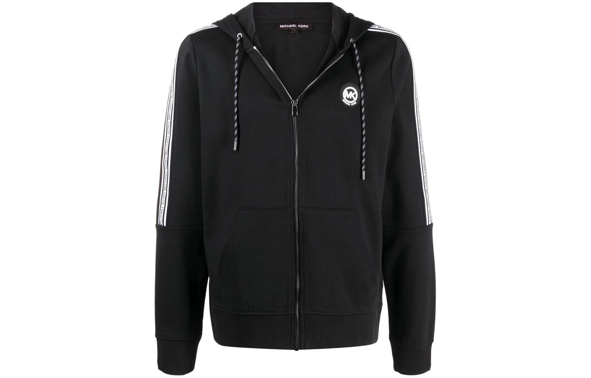 MICHAEL KORS Solid Black Hoodie Jacket CF2204T8R4001