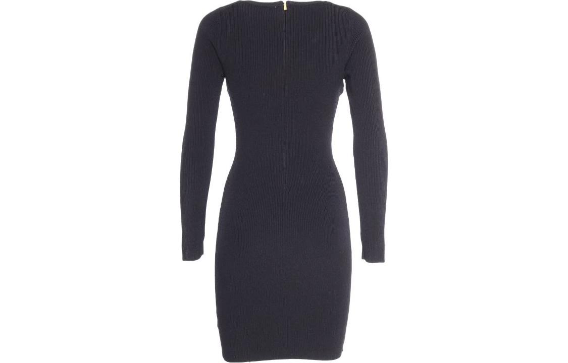 Lookbook マイケルコース スリムフィット 長袖 ブラック クルーネック ミニドレス MF381QU33D-001