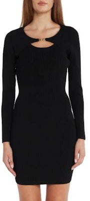 マイケルコース スリムフィット 長袖 ブラック クルーネック ミニドレス MF381QU33D-001 Shop マイケルコース スリムフィット 長袖 ブラック クルーネック ミニドレス MF381QU33D-001