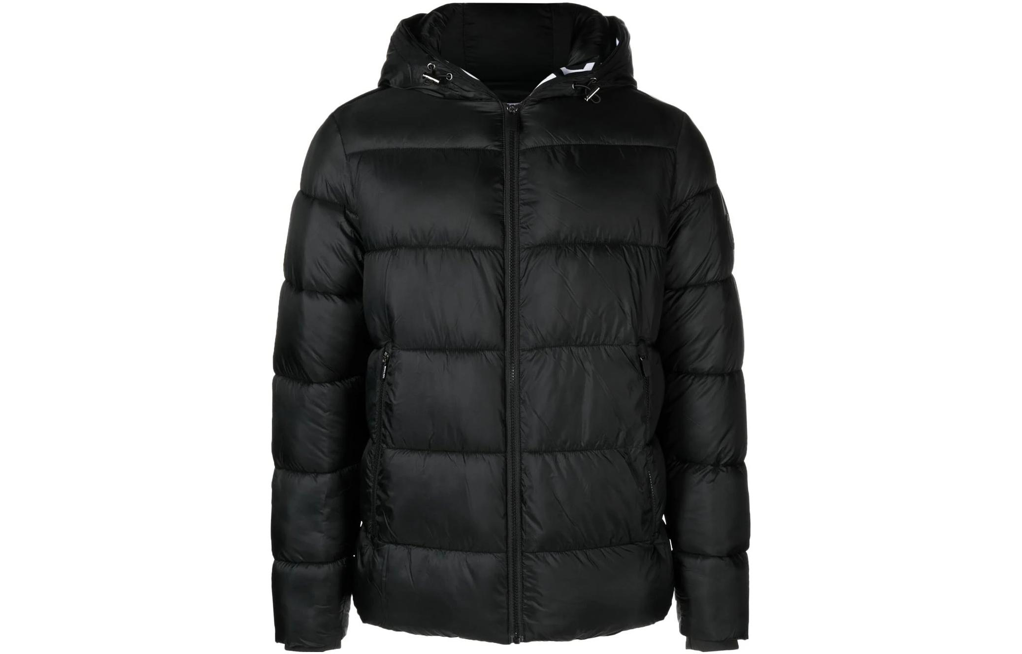 MICHAEL KORS Solid Black Relaxed Fit Collared Jacket CH3205C39S-0001