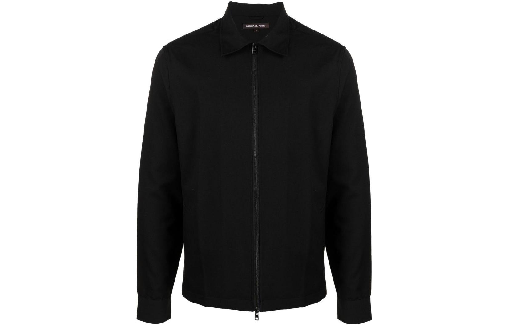 MICHAEL KORS Solid Blue Zip-Up Hoodie Jacket with Long Sleeves CS3205H67F-2519